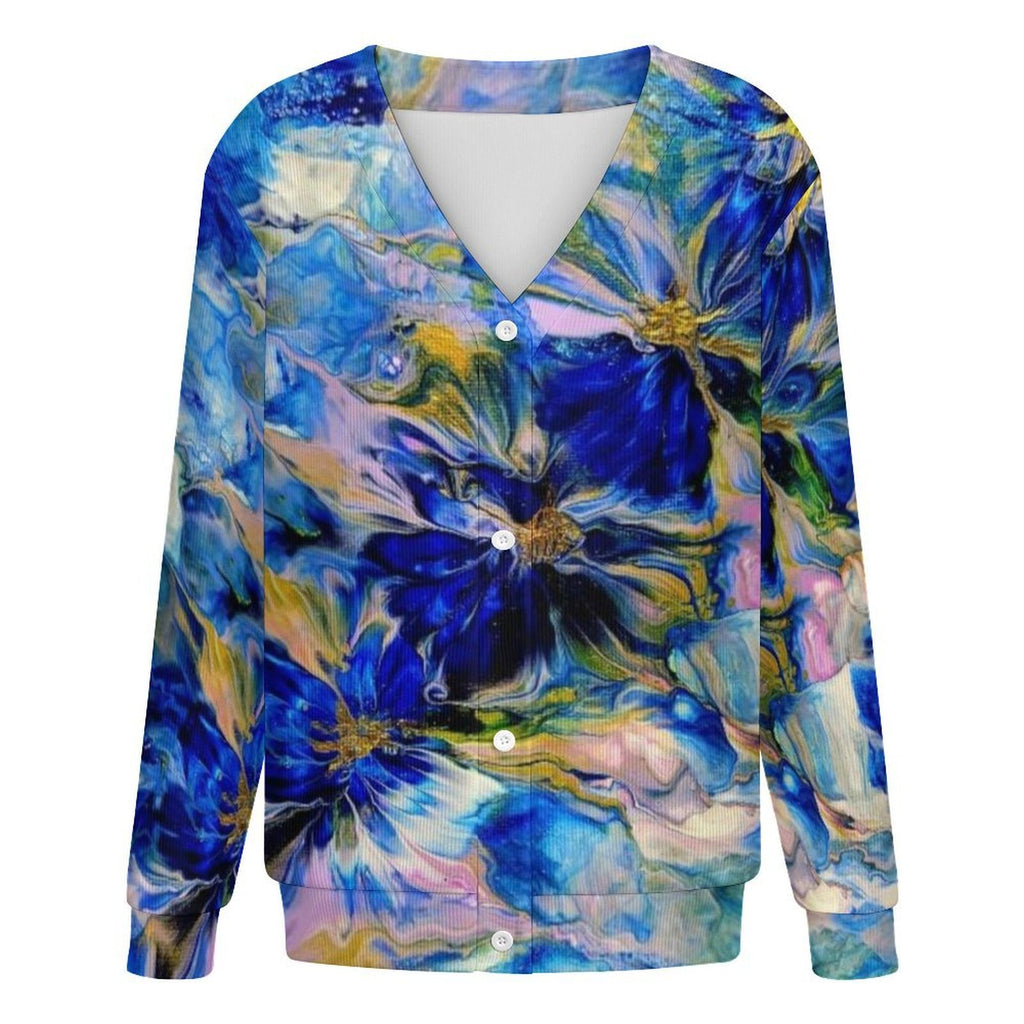 Royal Blue Garden - Women's Cardigan