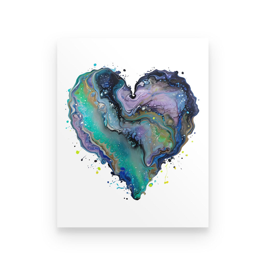Fluid Art Heart Poster – Modern Home Decor