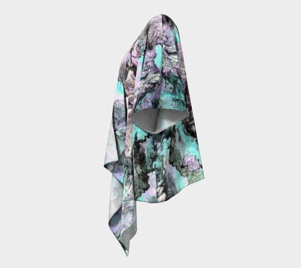 Turquoise Splash Draped Kimono