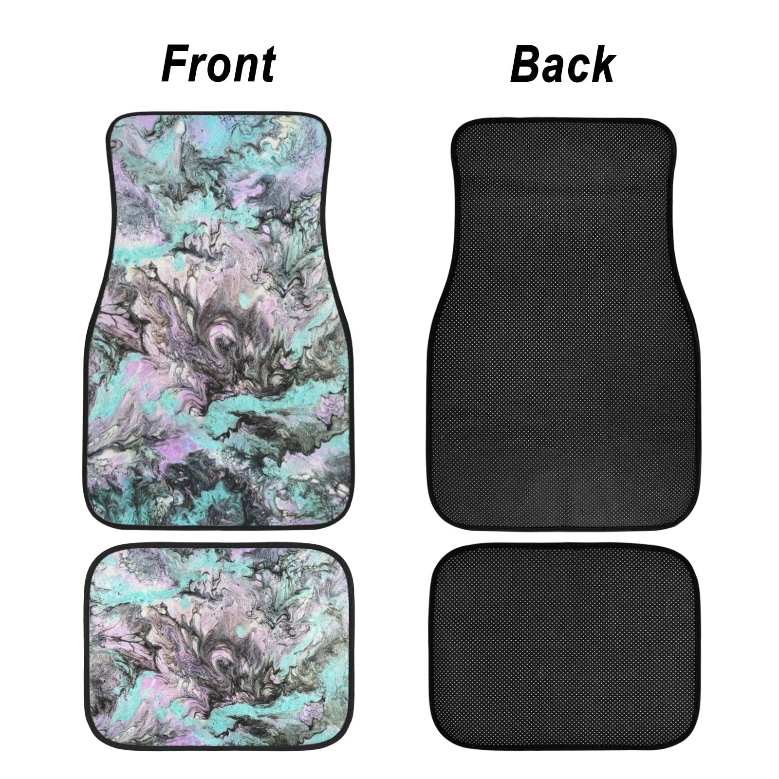 Turquoise Splash 4-Piece Car Floor Mats