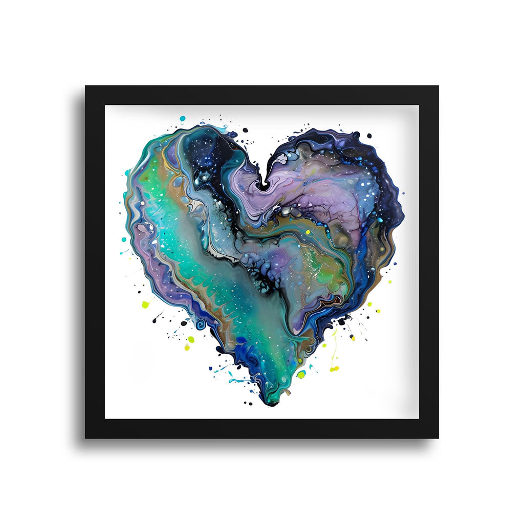 Fluid Art Heart (1) - Framed Art Print (1" frame)