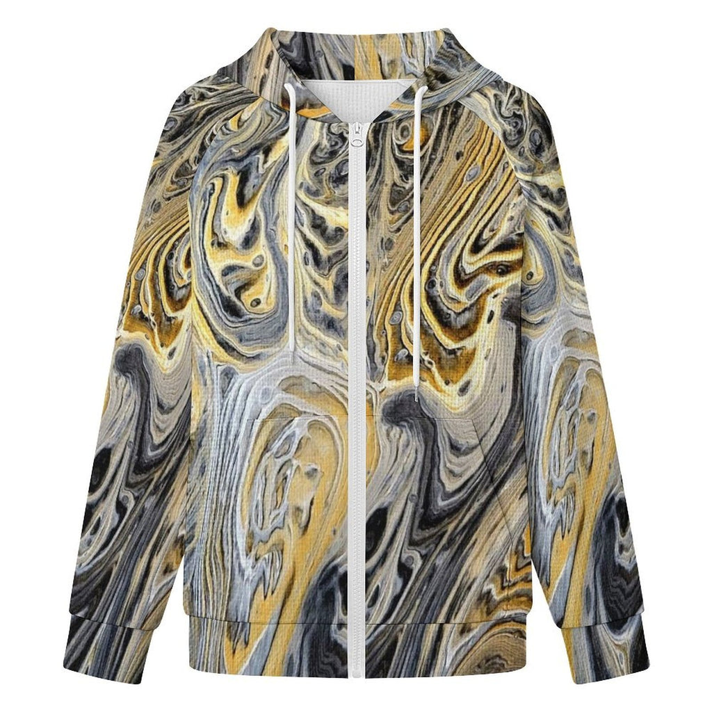 Metallurgy - Women's Full-zip Hoodie with Drawstring