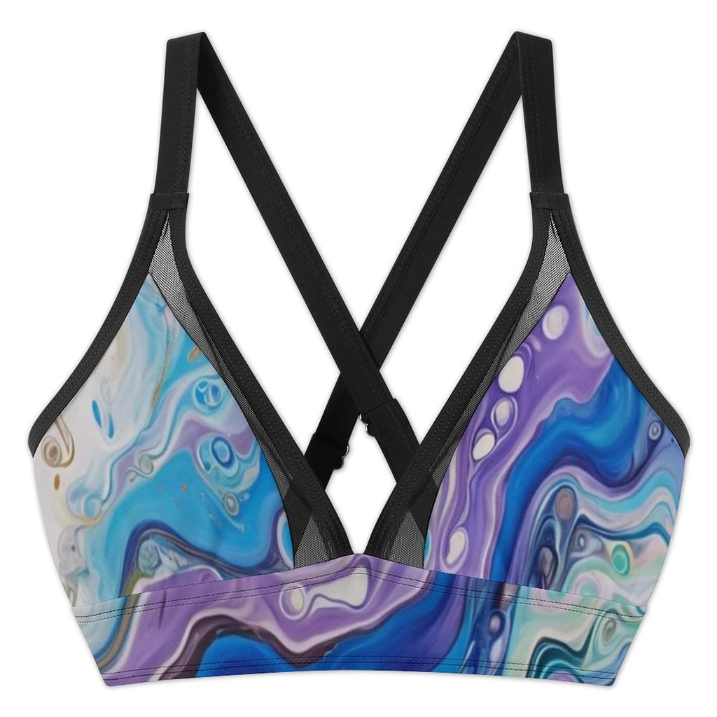Mandala Sun - Design Women's Mesh Drawstring Skirt and Swimsuit Set
