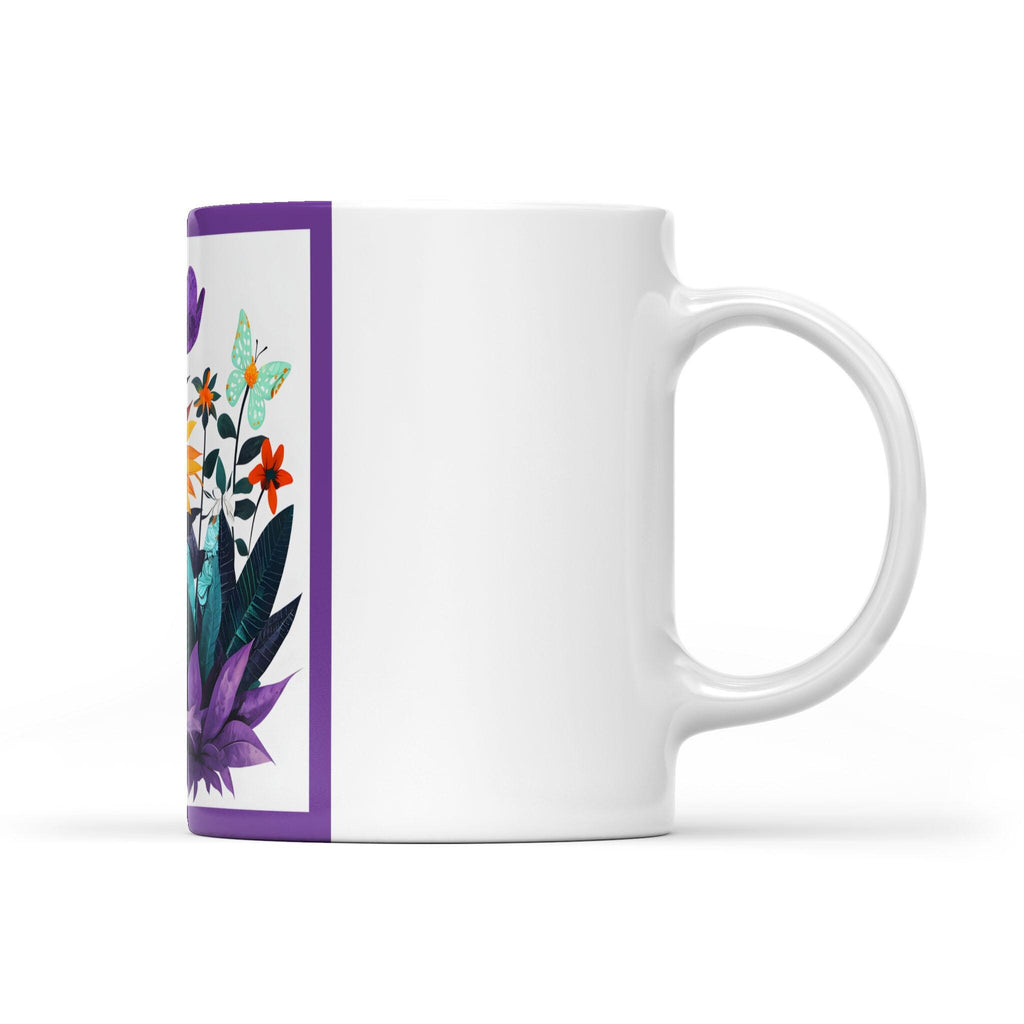 Abstract Purple Garden - White Edge-to-Edge Mug (New)