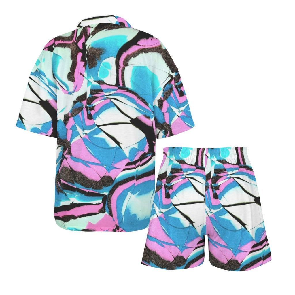 Glow Party Women's V-Neck Short Pajama Set