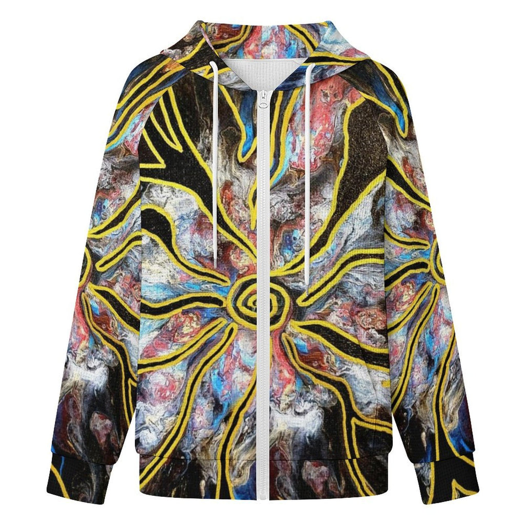 Pieces of Me - Women's Full-zip Hoodie with Drawstring