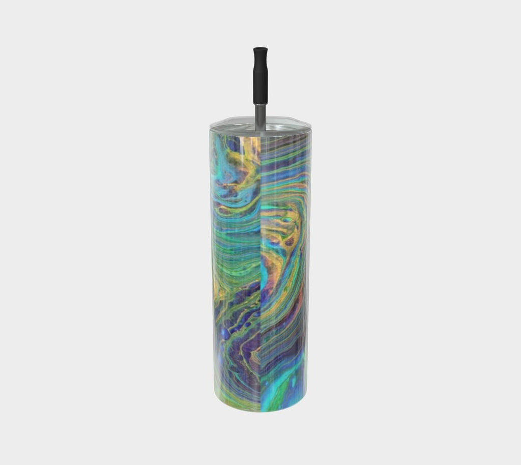 Peacock Swirl Stainless Steel Tumbler