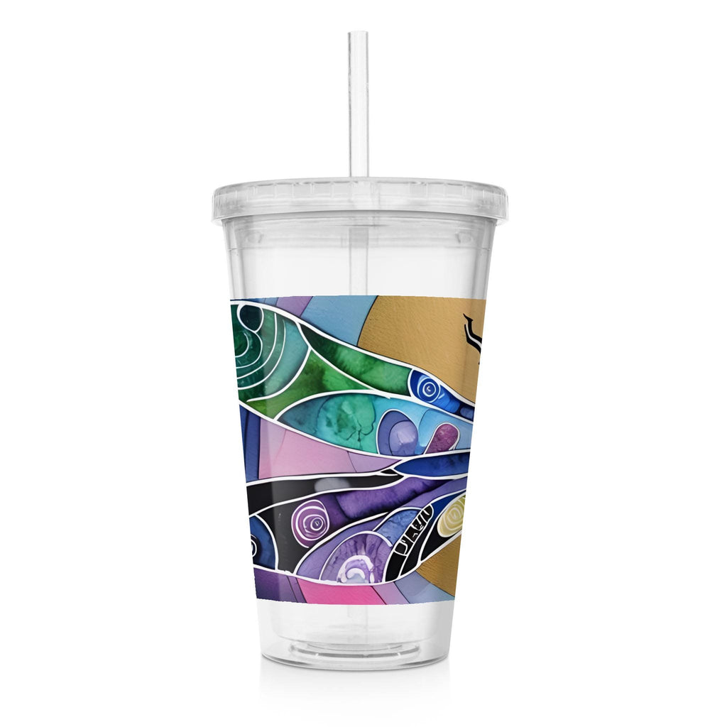 Dragonfly Sun - Clear Acrylic Tumbler w/Straw & Lid