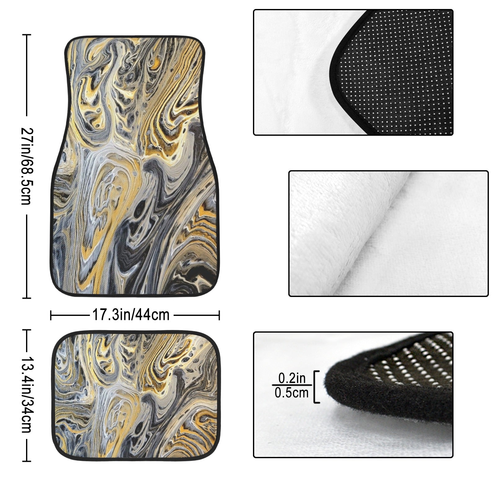Metallurgy 4-Piece Car Floor Mats