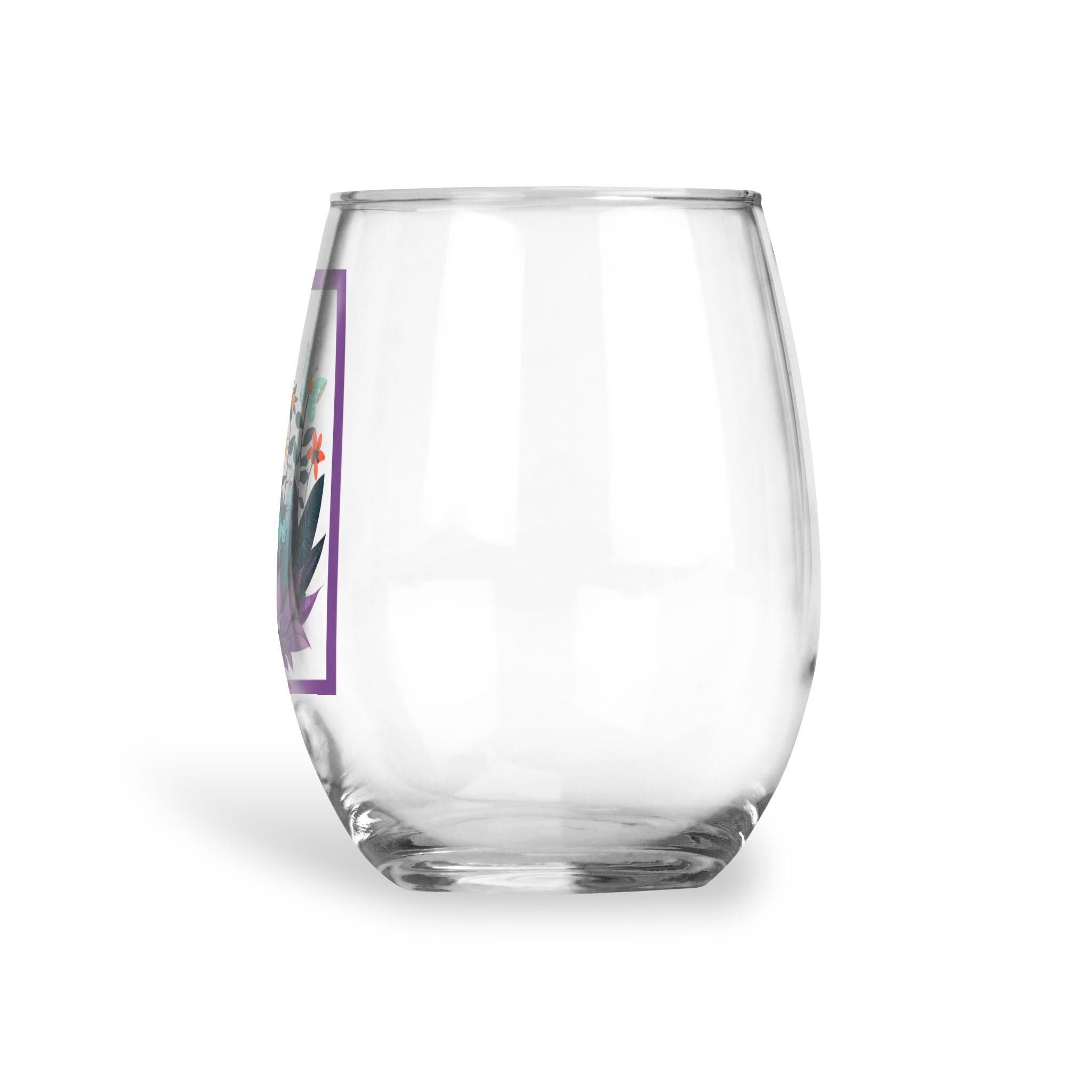 Abstract Purple Garden - Wine Glass