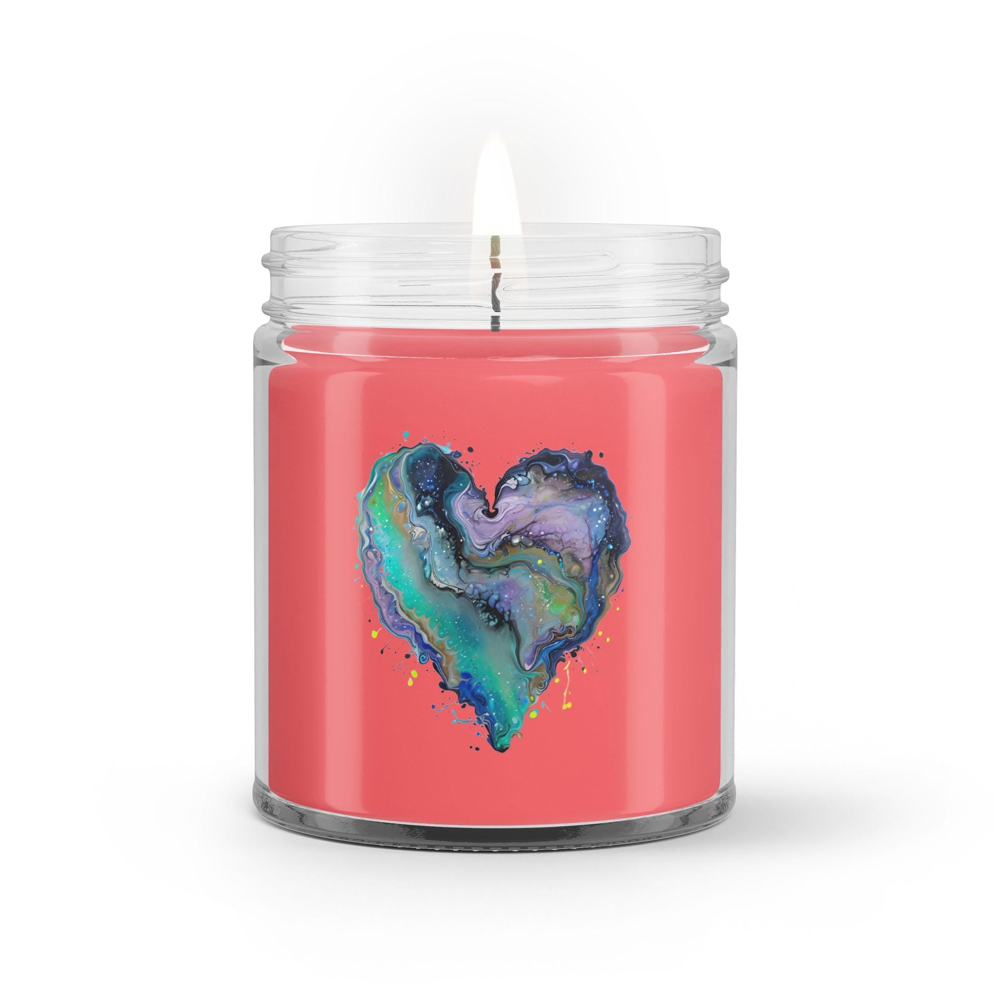 Fluid Art Heart - Soy Wax Candle