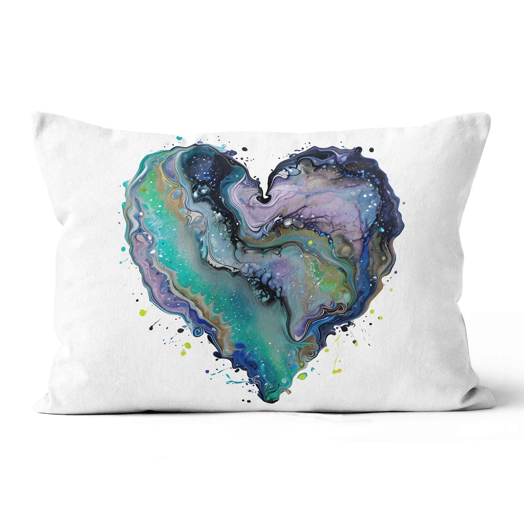 Fluid Art Heart (1) - Canvas Throw Pillow
