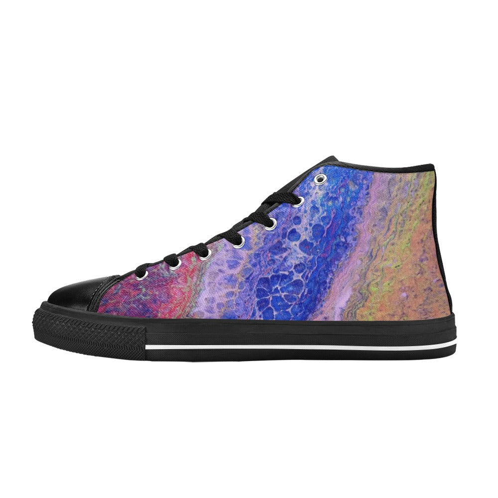 Tie-Dye Delight - Women's Classic Hich-Top Canvas Shoes