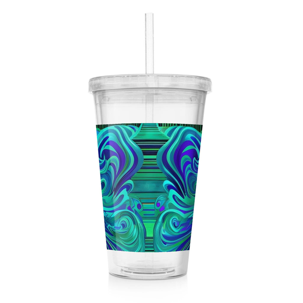 Dreamy Spirals - Clear Acrylic Tumbler w/Straw & Lid