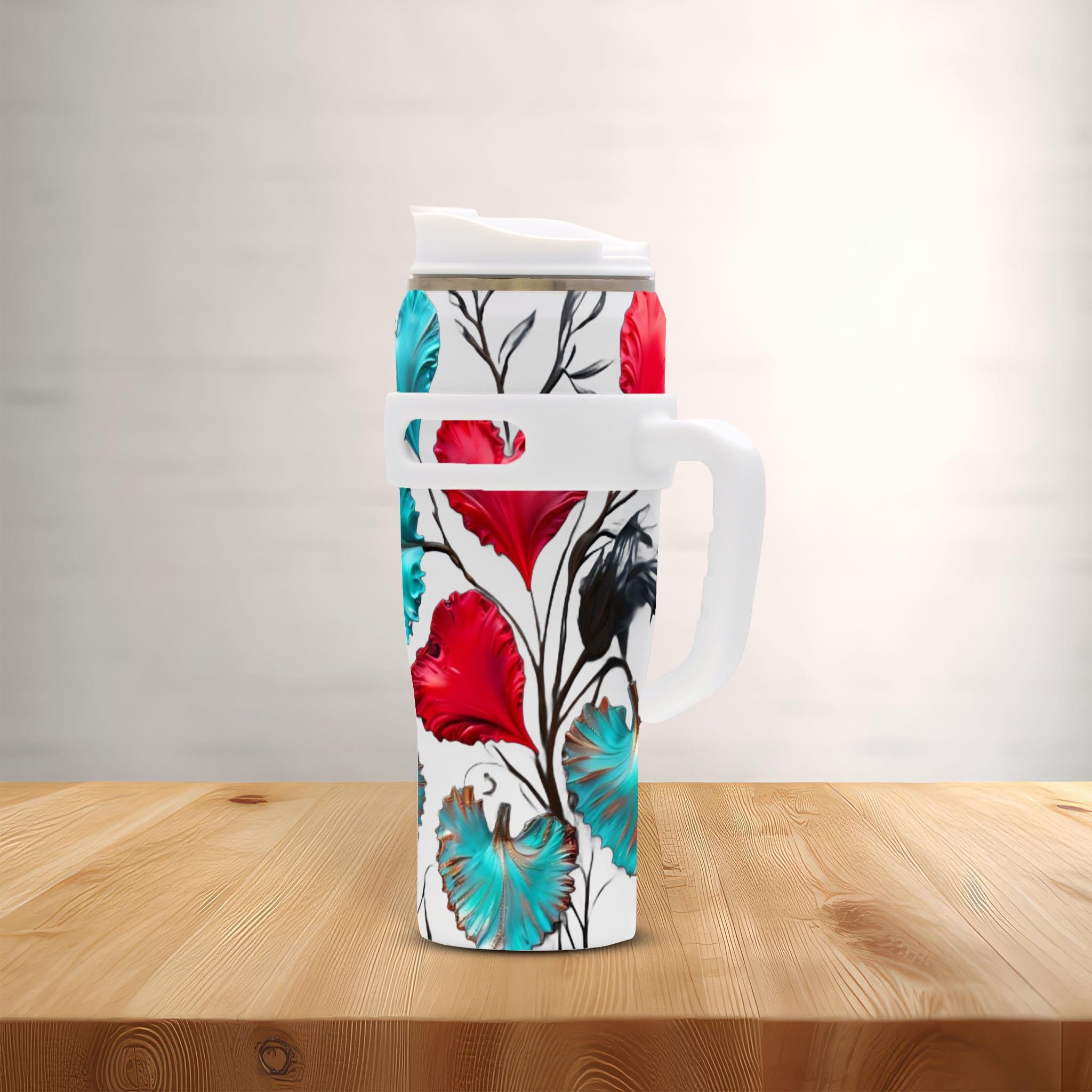 Hearts Grow Fonder - 40oz Stainless Steel Tumbler with Handle