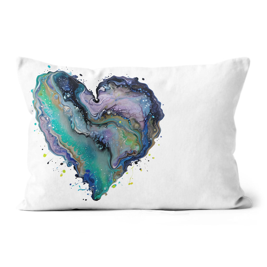 Fluid Art Heart (1) - All-over Print Suede Throw Pillow