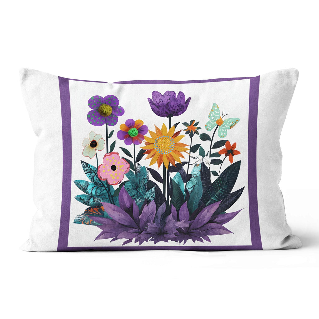 Abstract Purple Garden - Canvas Throw Pillow