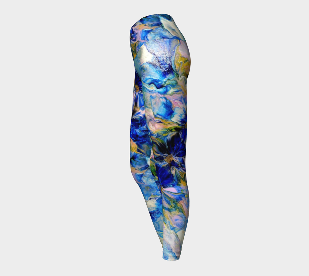 Royal Blue Garden- Yoga Leggings