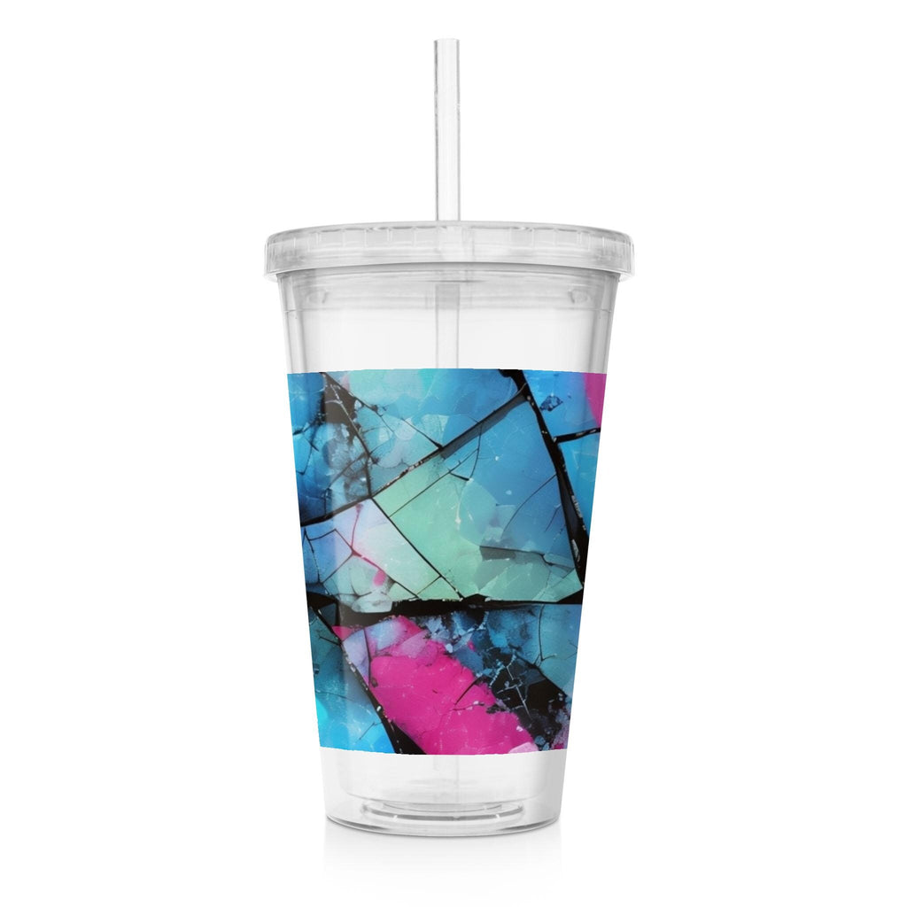 Mystical Mosaic - Clear Acrylic Tumbler w/Straw & Lid