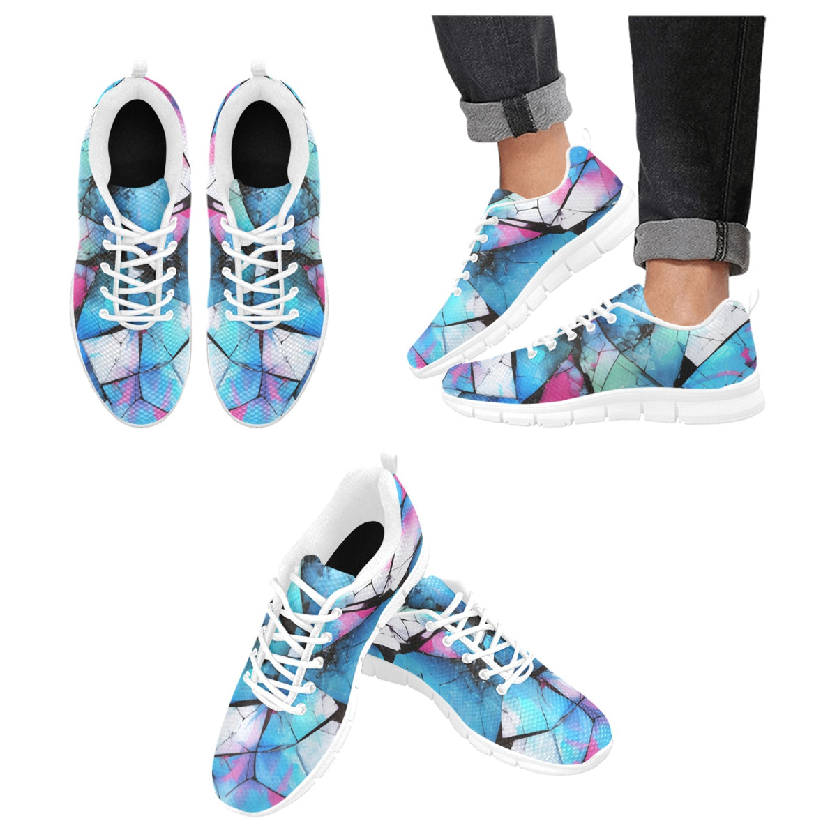 Mystical Mosaic - Men's Breathable Running Shoes