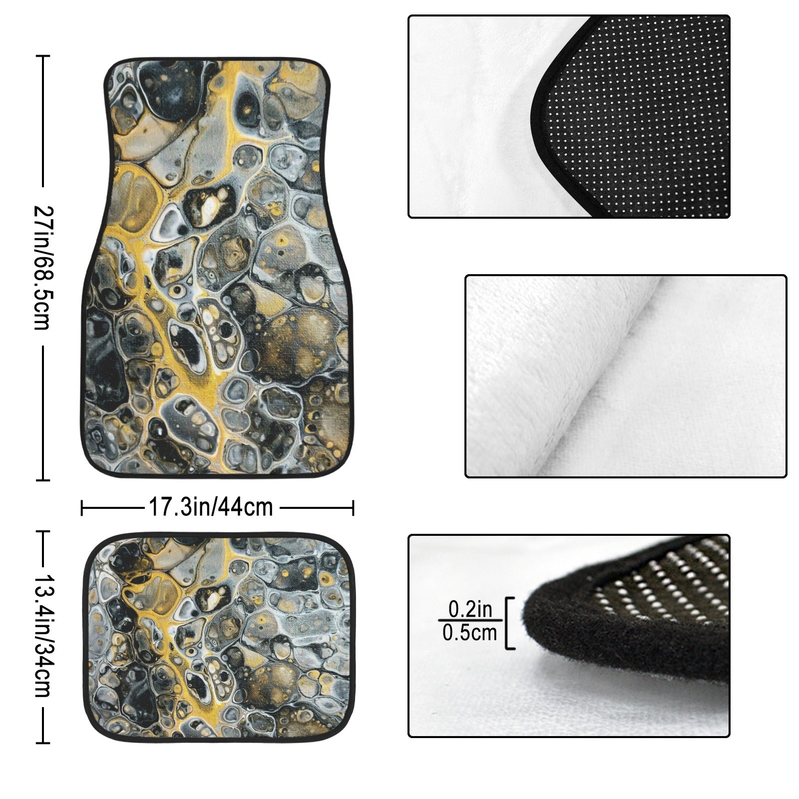 Stone Art 4-Piece Car Floor Mats