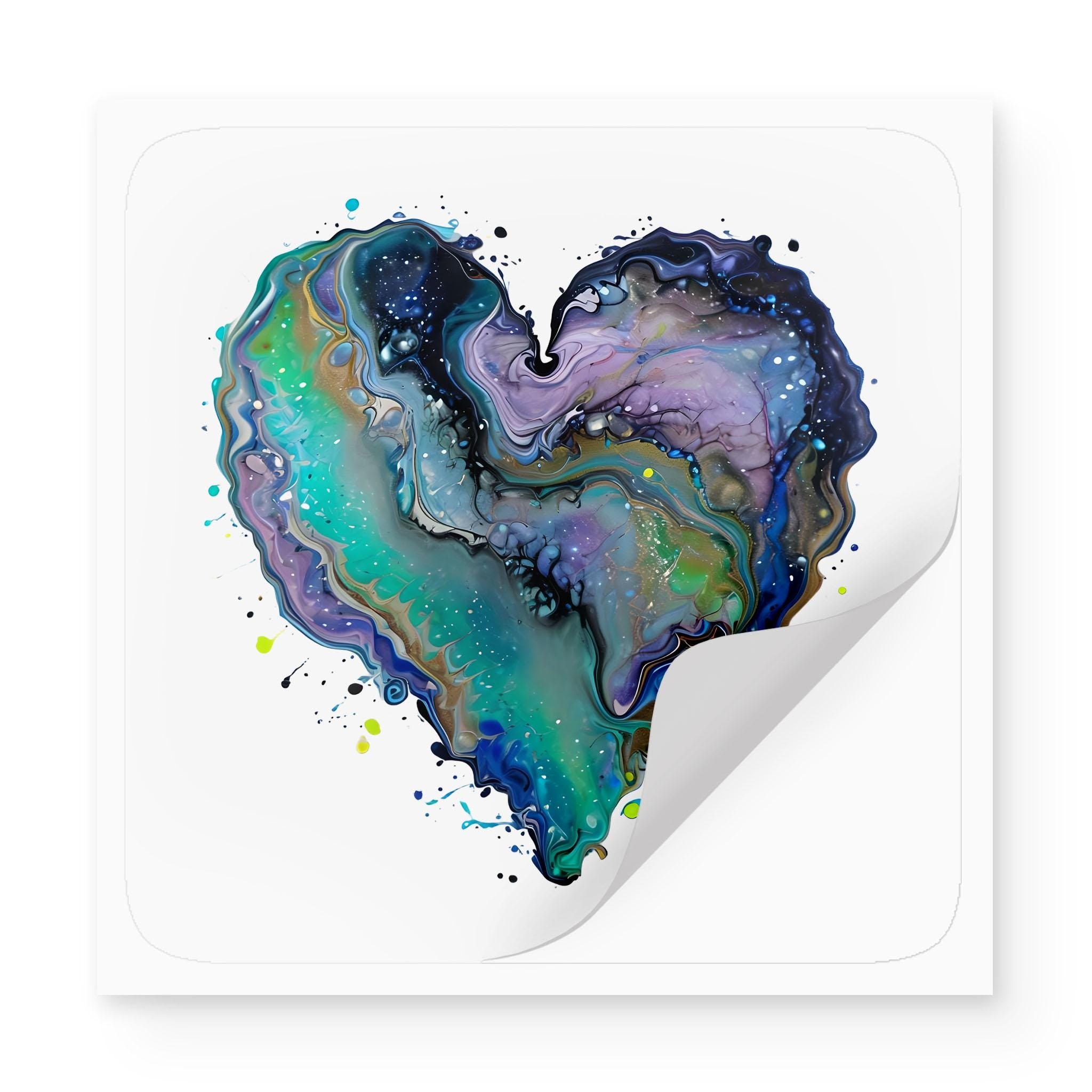 Fluid Art Heart (1) - Stickers