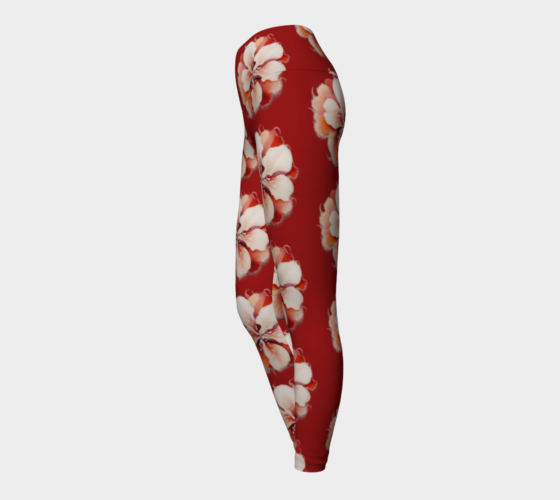 Floral Red - Yoga Leggings