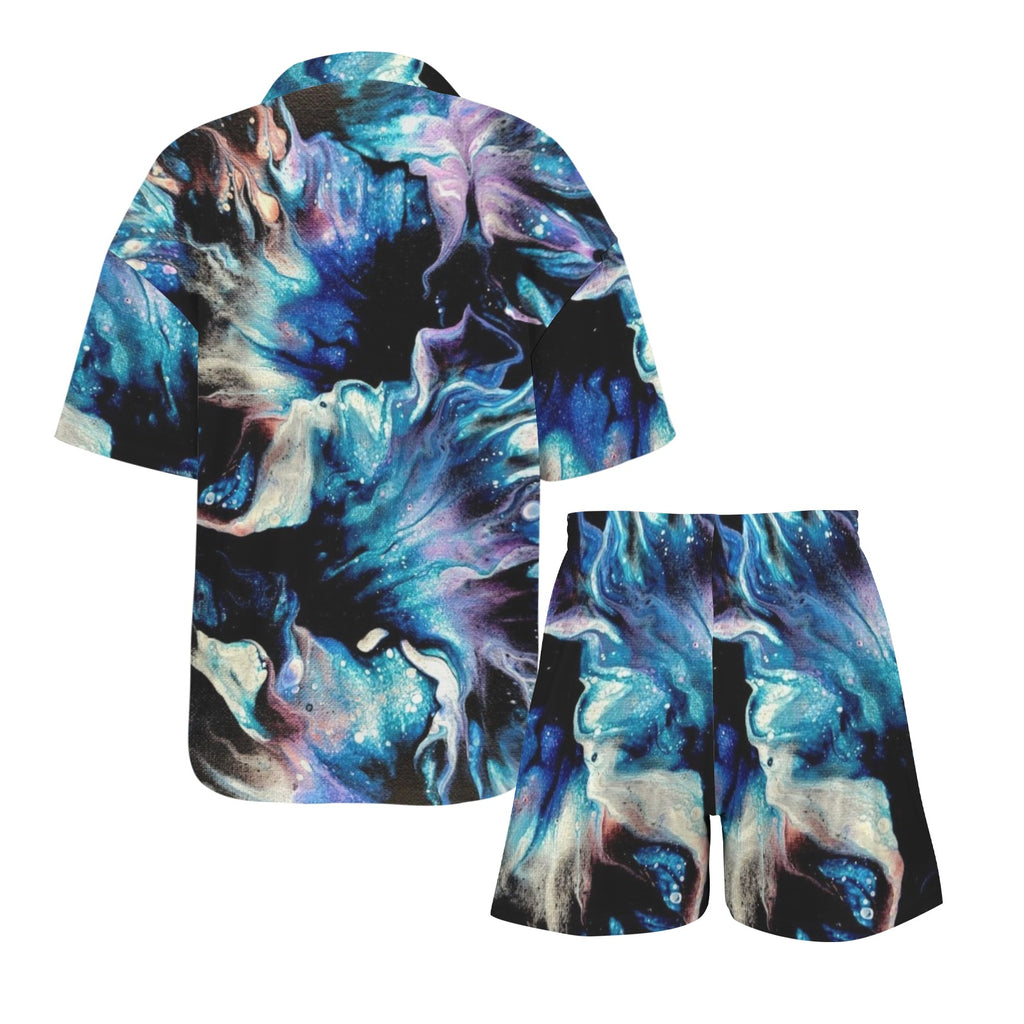 Teal Delight Women's V-Neck Short Pajama Set