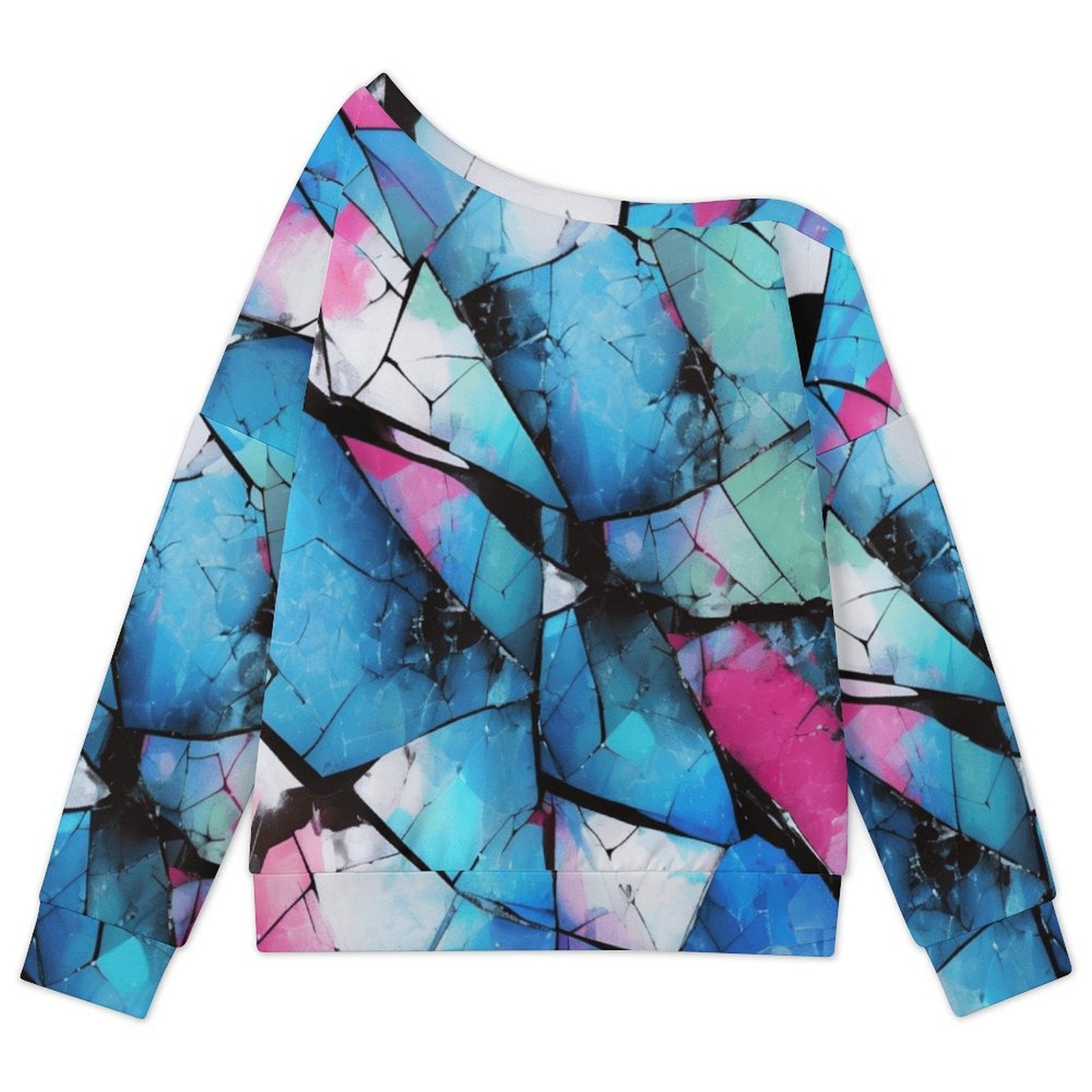 Mystical Mosaic - Women's Off-shoulder Long Sleeve Sweatshirt
