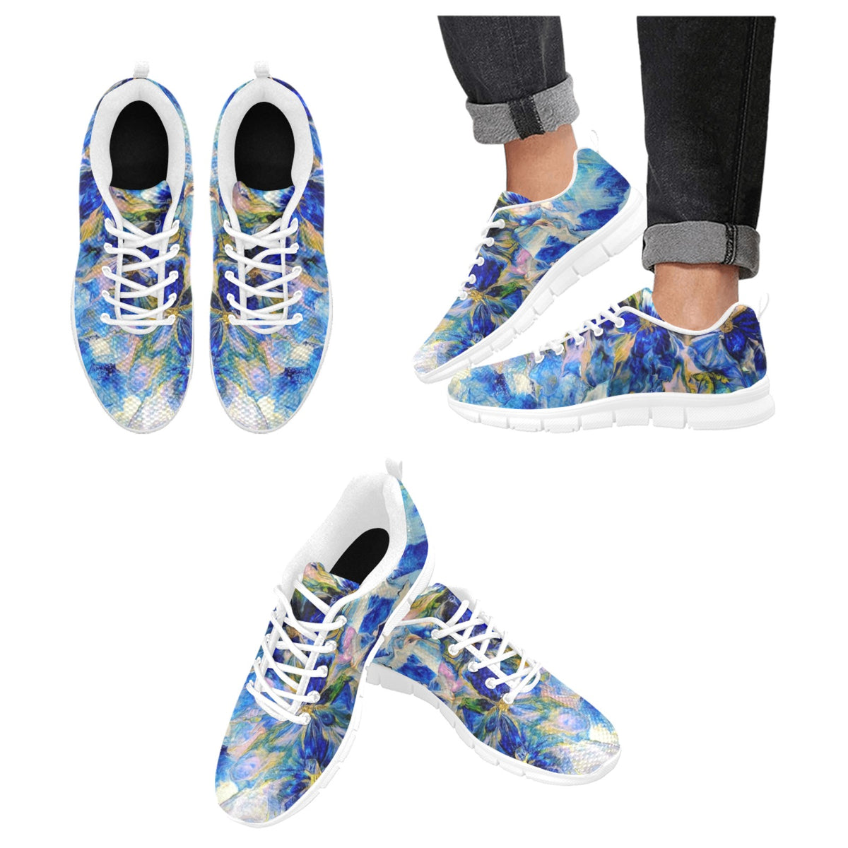 Royal Blue Garden - Women's Breathable Running Shoes