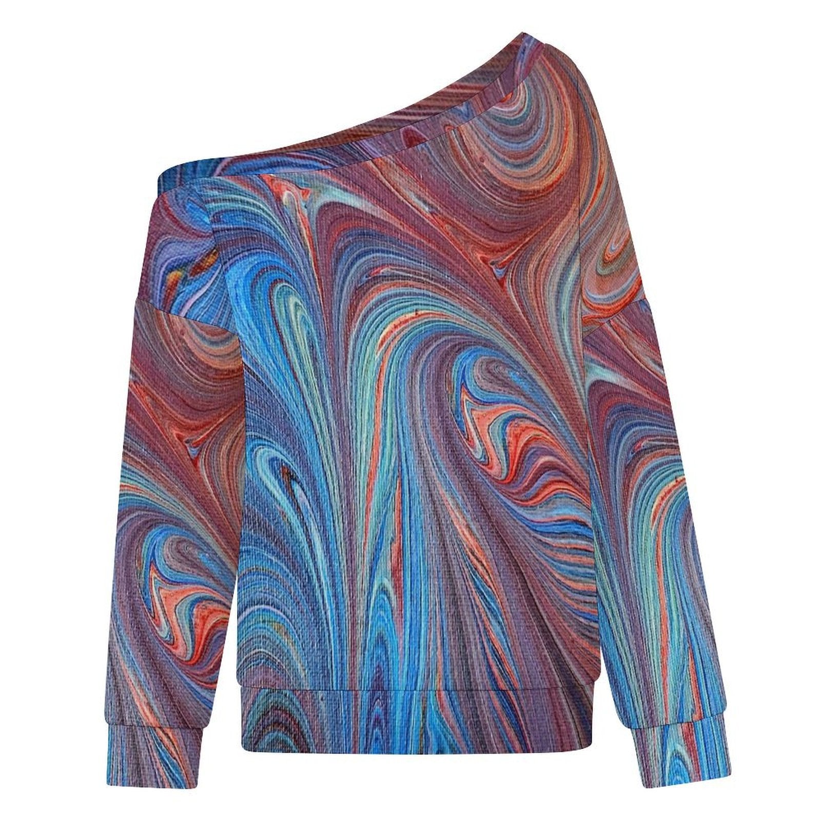Superhero Women's Off-shoulder Long Sleeve Sweatshirt