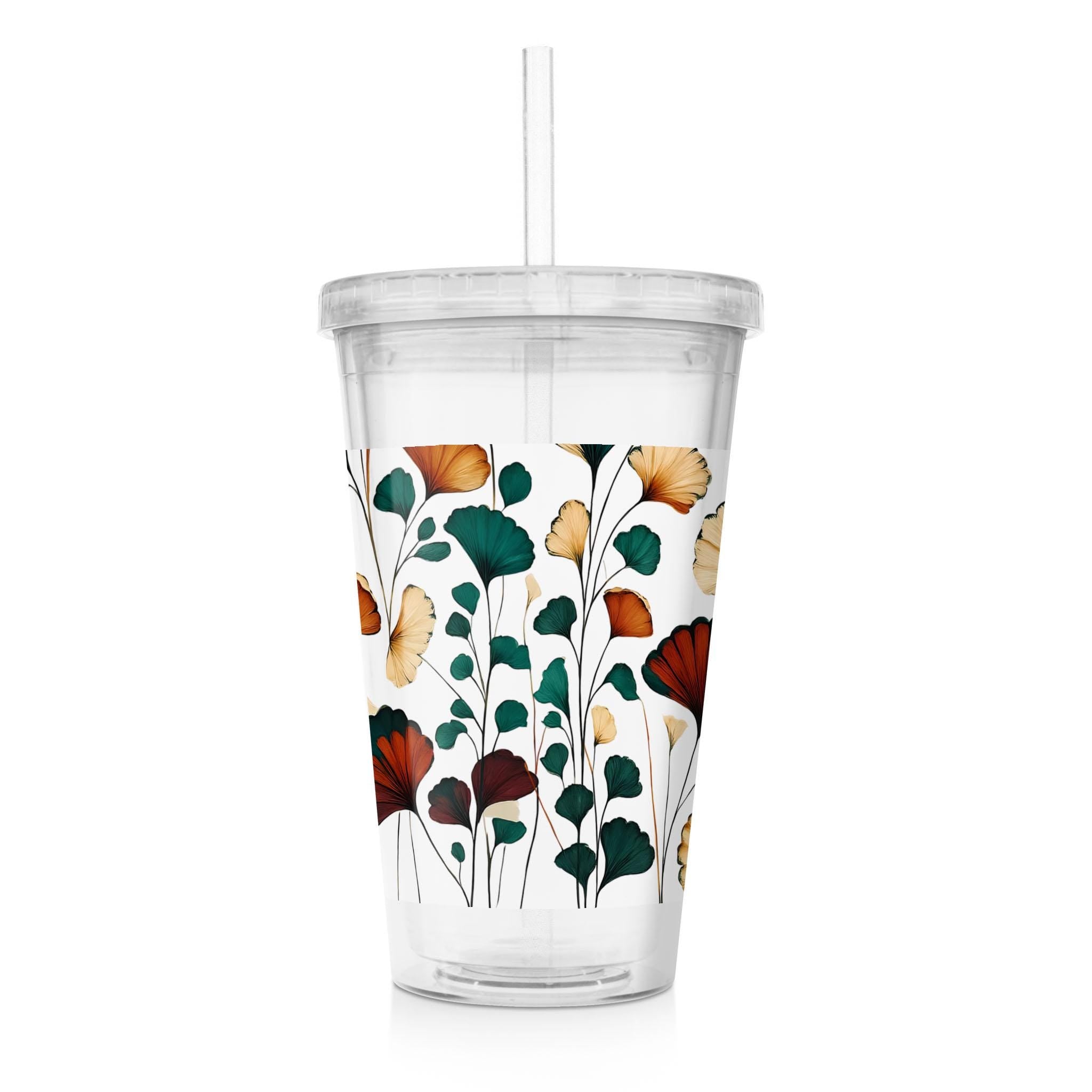 Happy Valley Pattern - Clear Acrylic Tumbler w/Straw & Lid