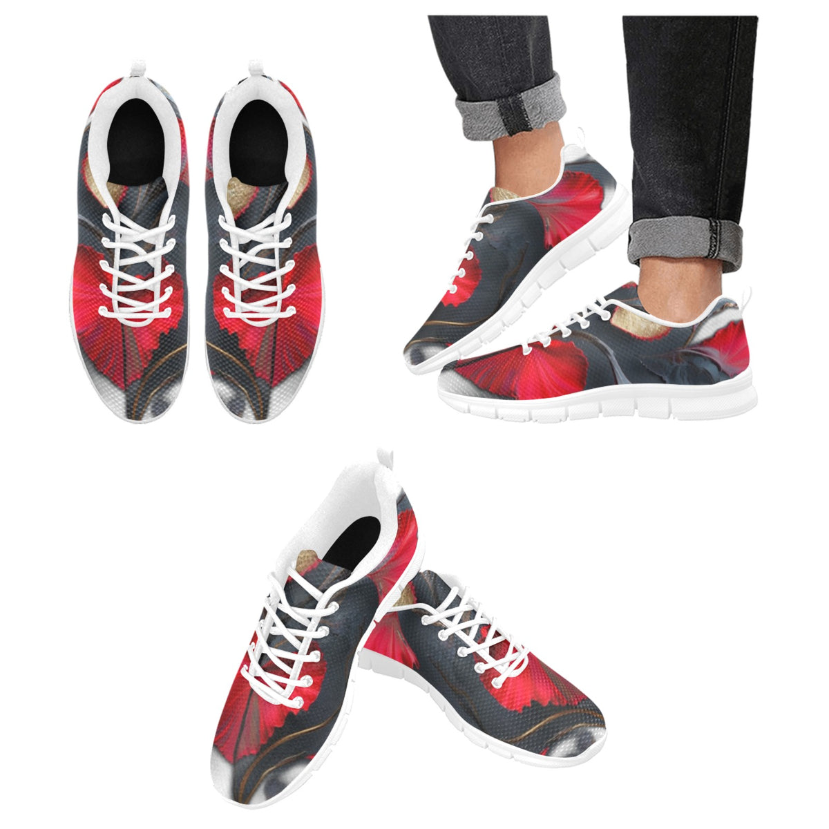 Vibrant Abstract Hearts - Men's Breathable Running Shoes