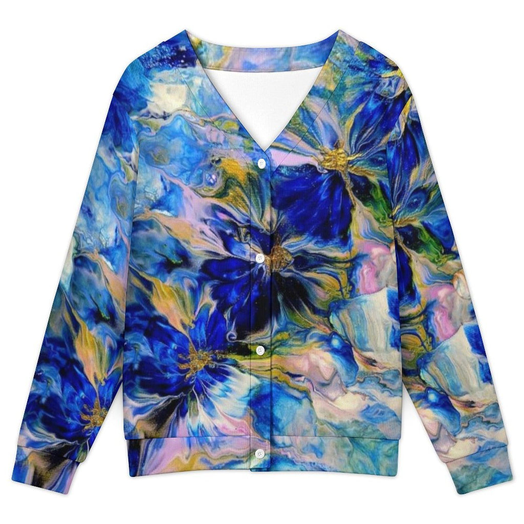 Royal Blue Garden - Women's Cardigan