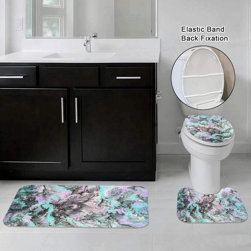 Turquoise Splash 3-Piece Bathroom Rug Set