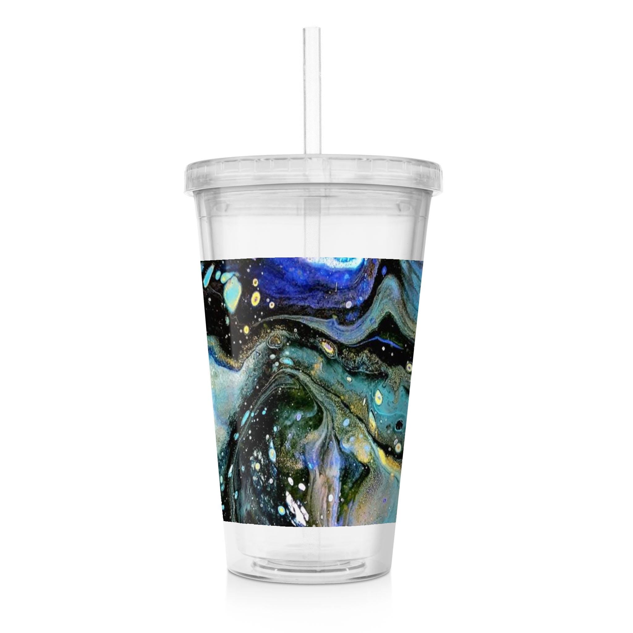 The Face - Clear Acrylic Tumbler w/Straw & Lid