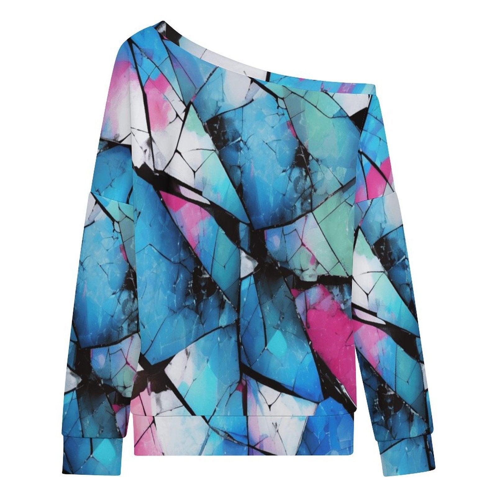 Mystical Mosaic - Women's Off-shoulder Long Sleeve Sweatshirt