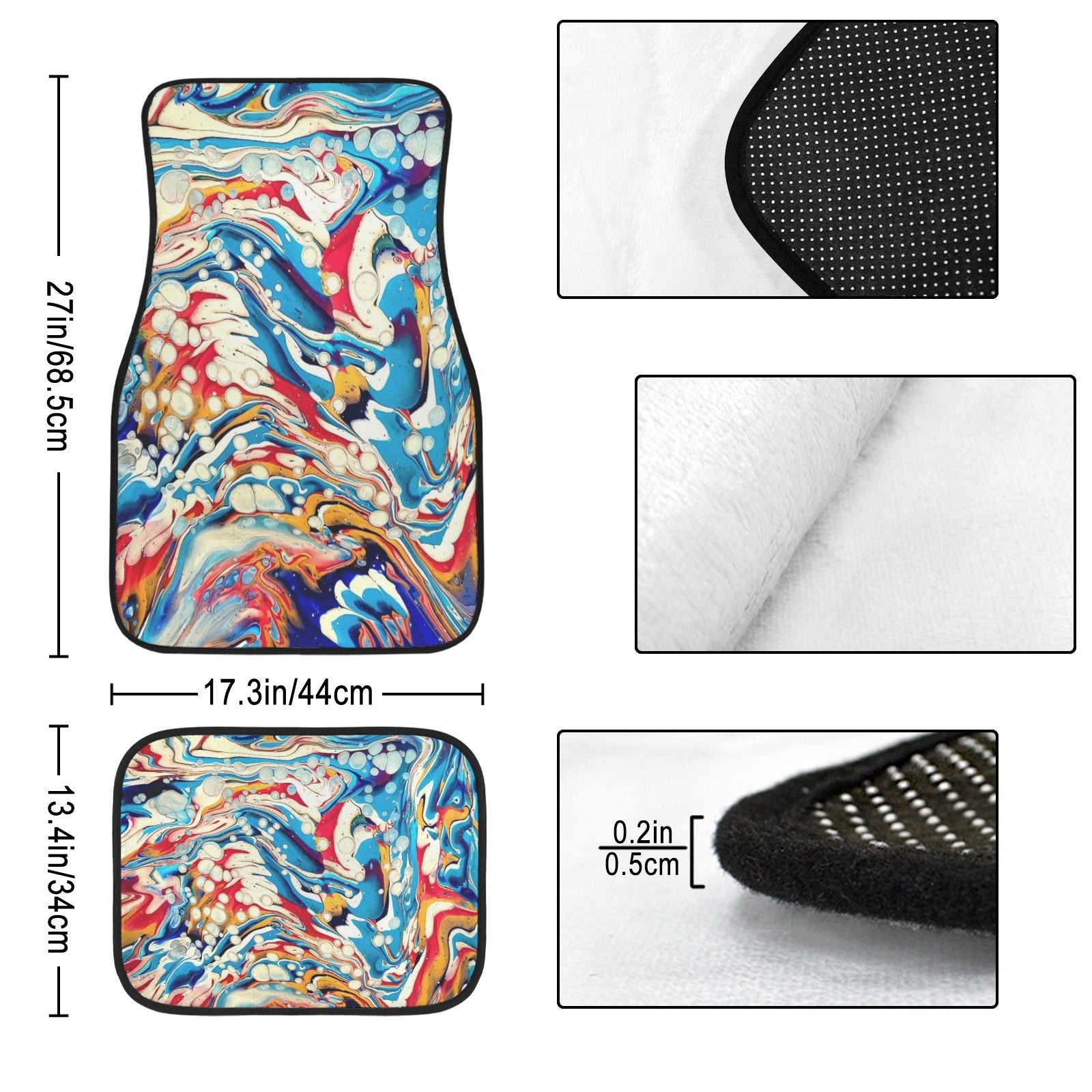 Color Me Happy 4-Piece Car Floor Mats