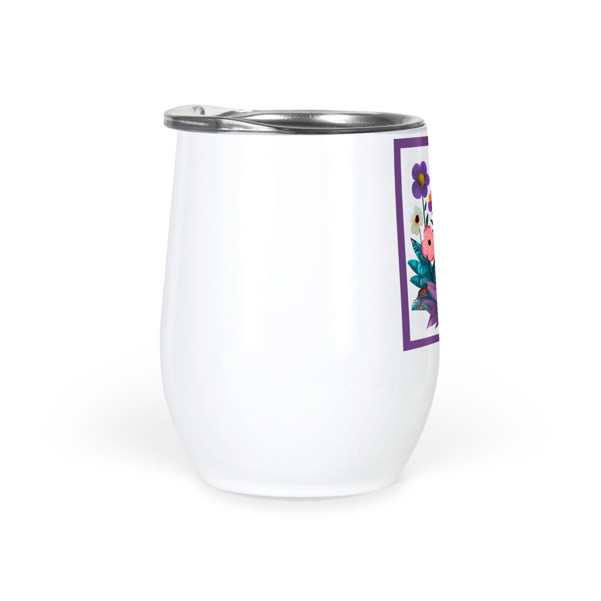 Abstract Purple Garden - Wine Tumbler