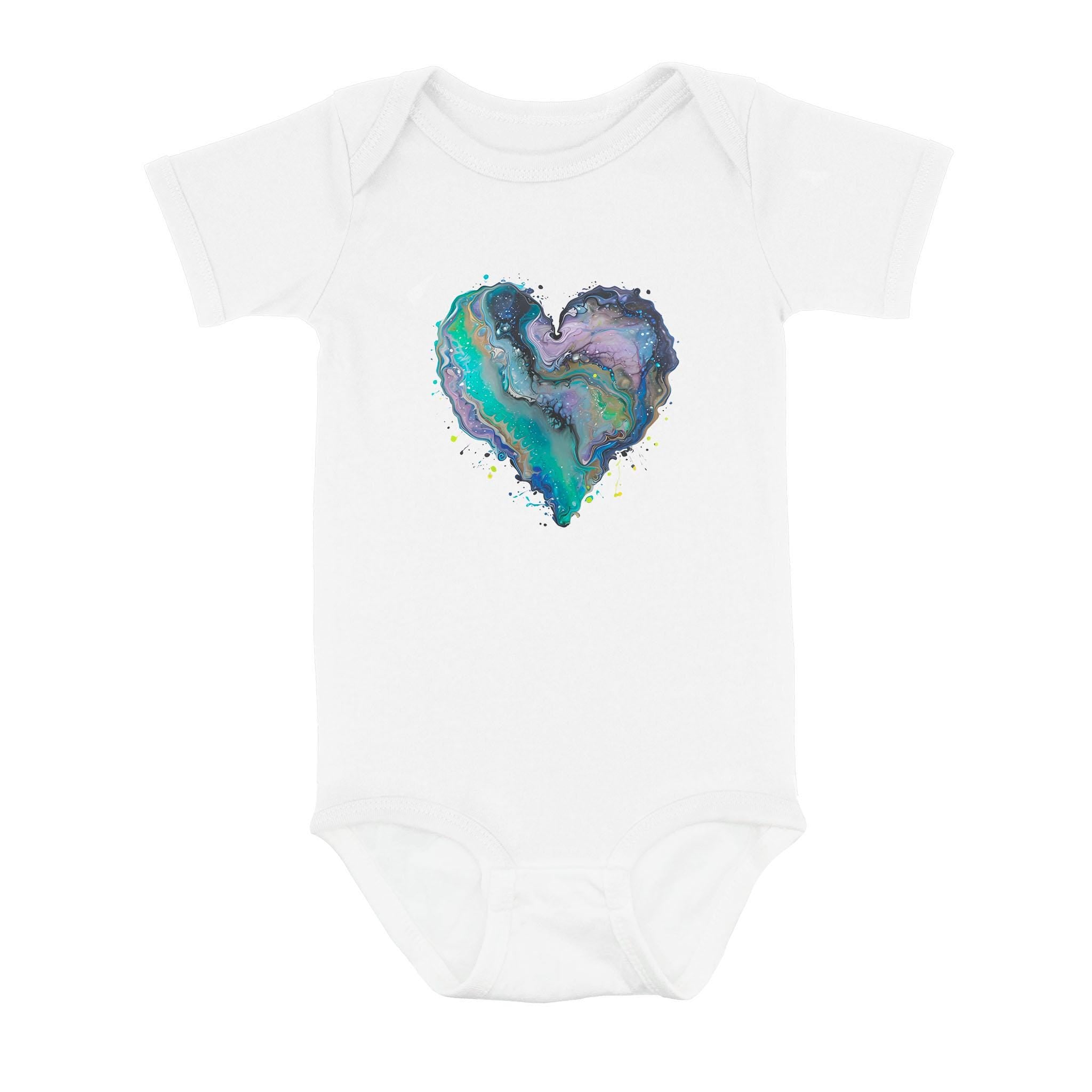 Fluid Art Heart (1) - Baby Onesie