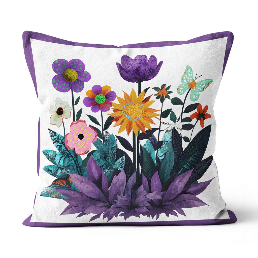 Abstract Purple Garden - Canvas Throw Pillow