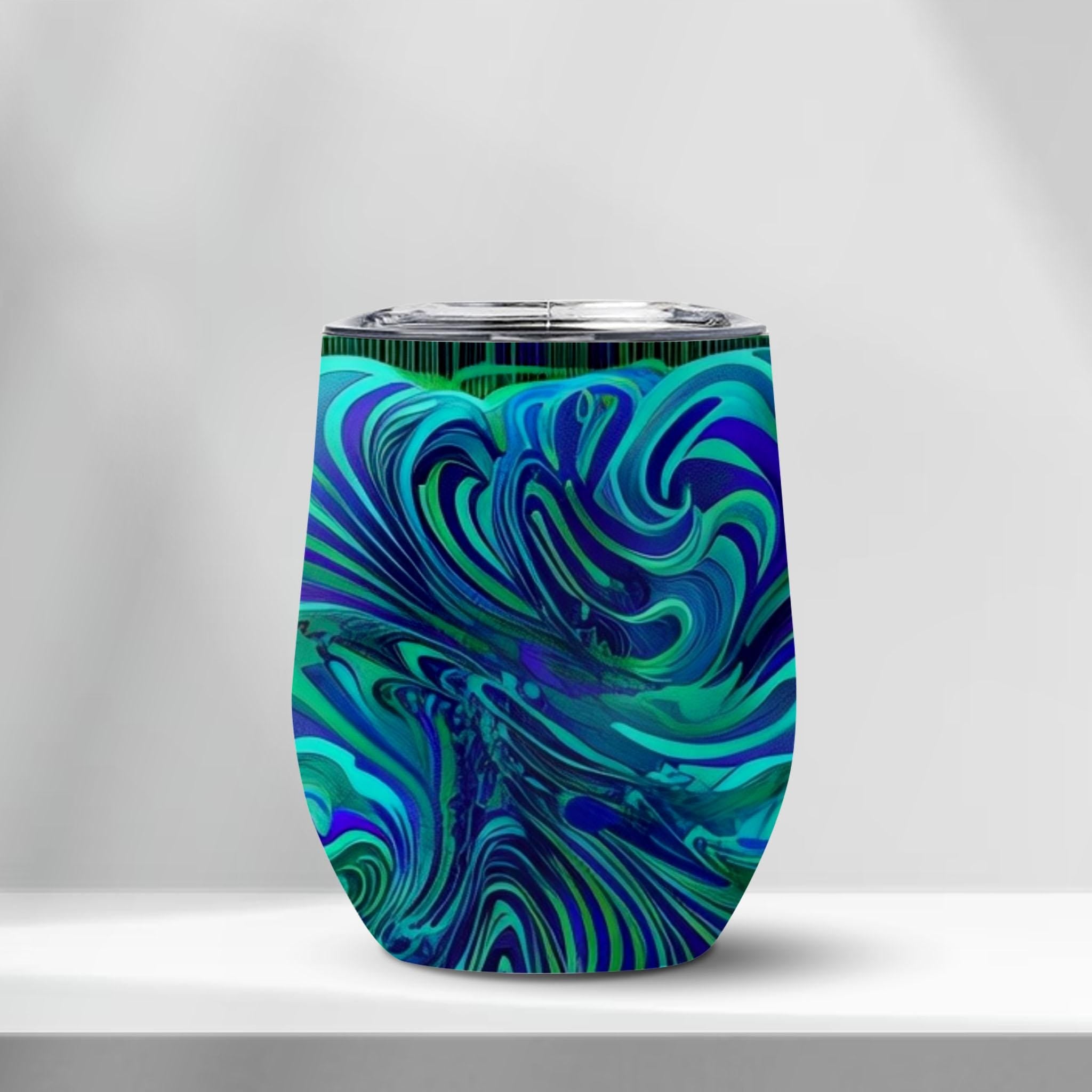 Dreamy Spirals - Edge-to-Edge Wine Tumbler