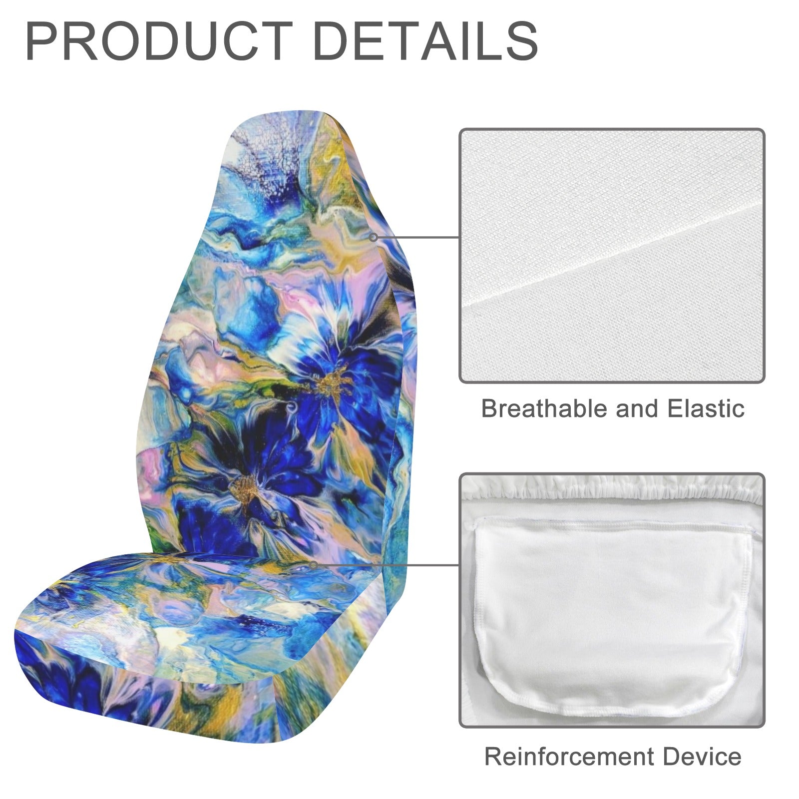 Royal Blue Garden Car Seat Covers (Set of 2)
