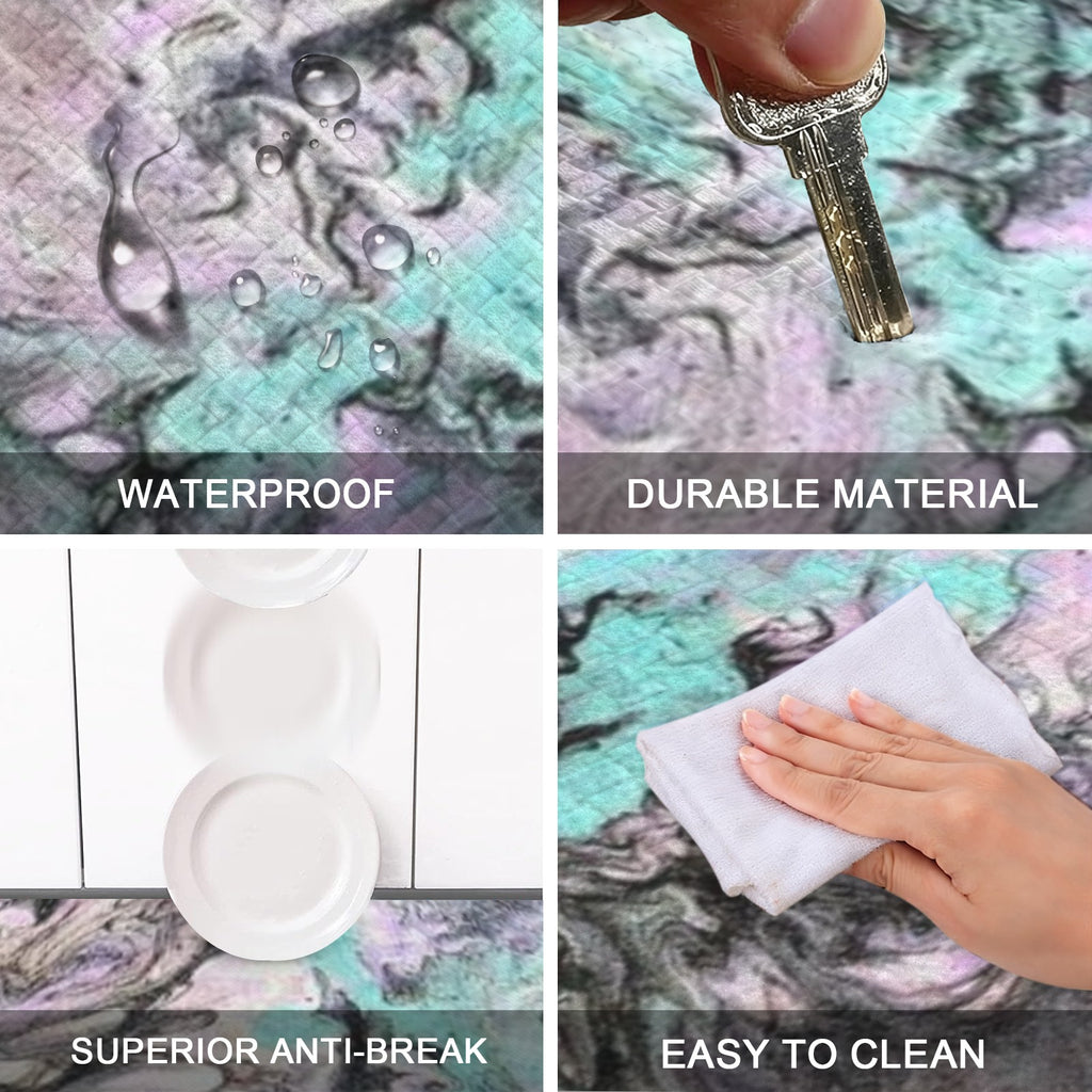 Turquoise Splash PVC Anti-Fatigue Kitchen Mat 71x24inch