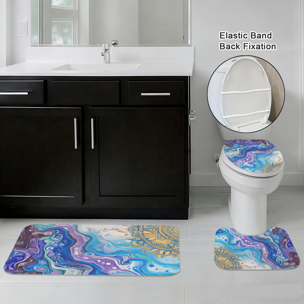 Mandala Sun 3-Piece Bathroom Rug Set