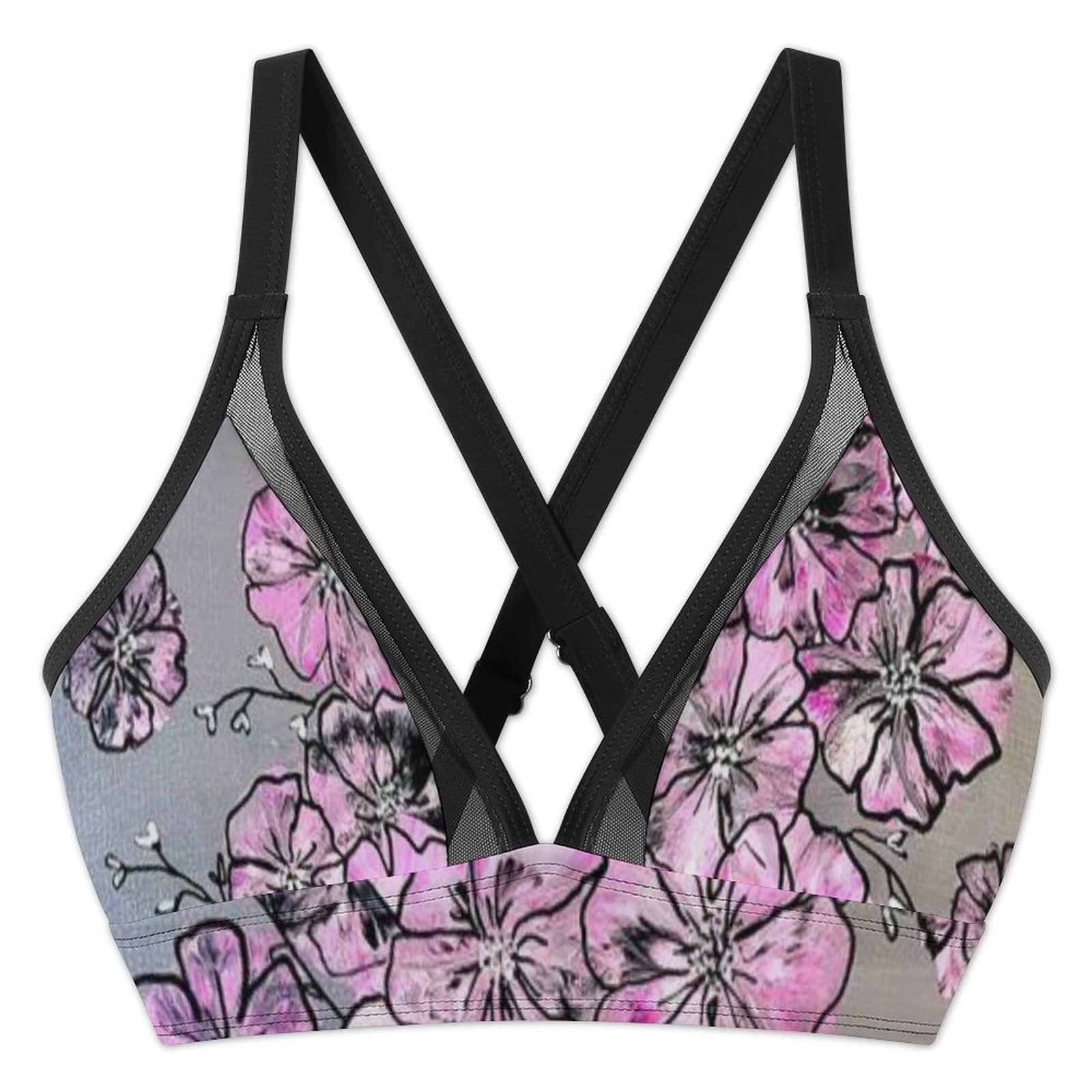 Garden of Hope - Design Women's Mesh Drawstring Skirt and Swimsuit Set