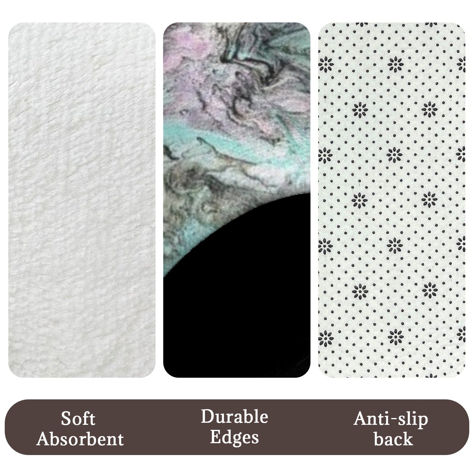 Turquoise Splash 3-Piece Bathroom Rug Set