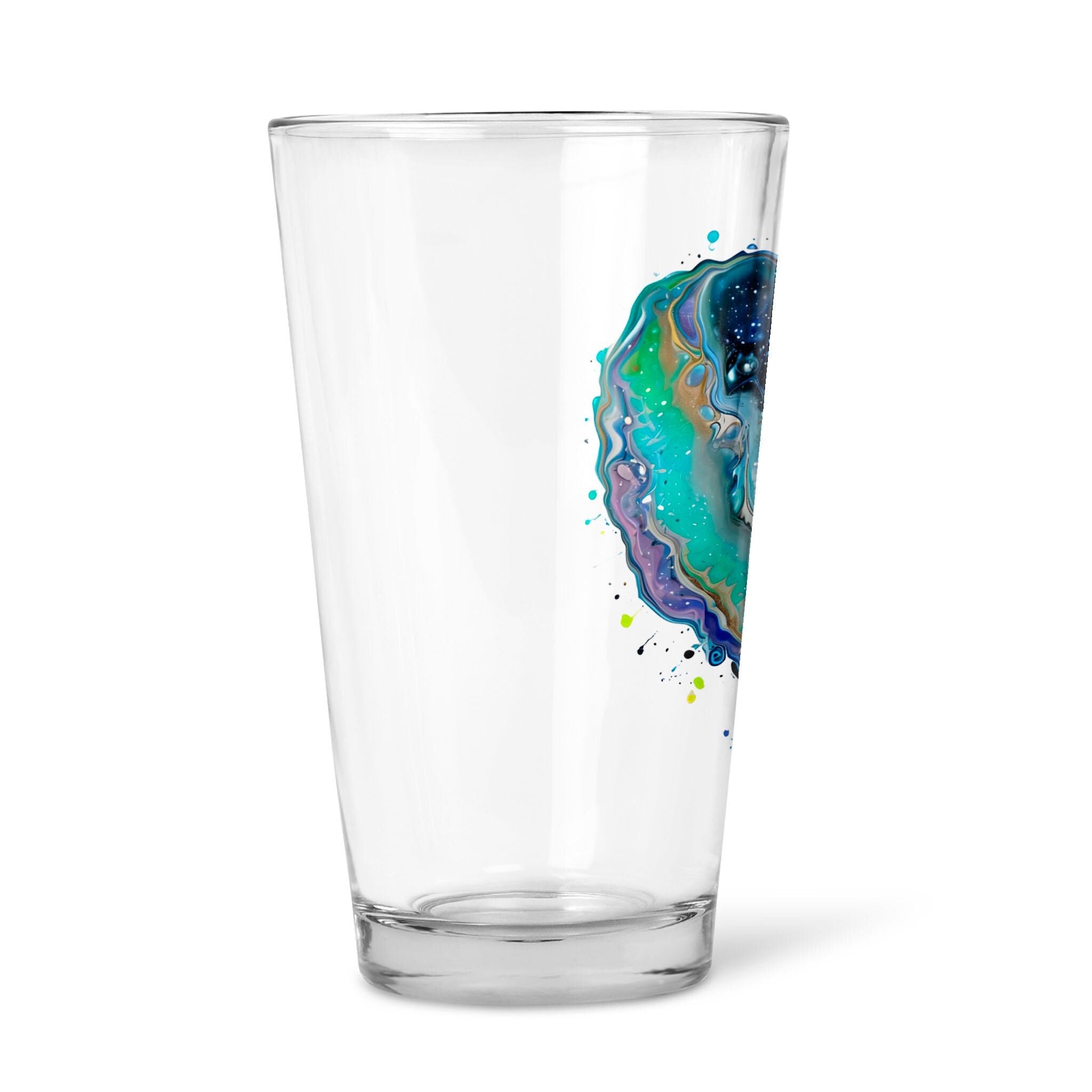 Fluid Art Heart - 16oz Pint Beer Glass