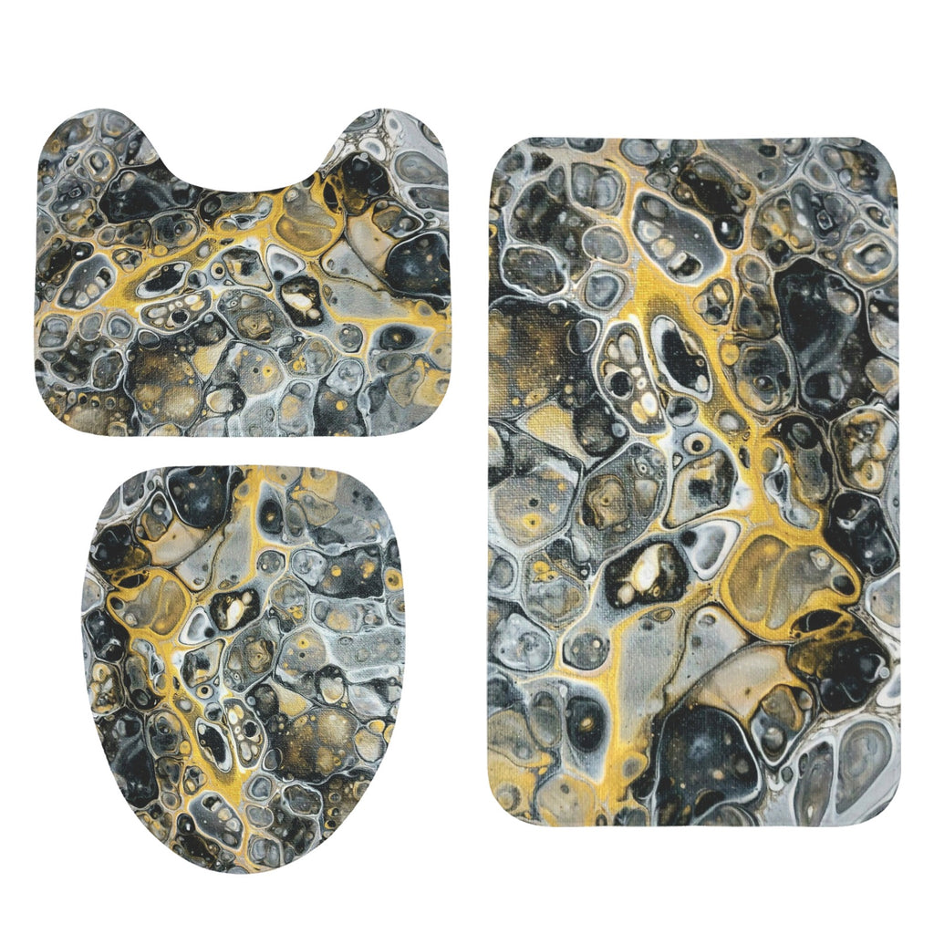 Stone Art 3-Piece Bathroom Rug Set