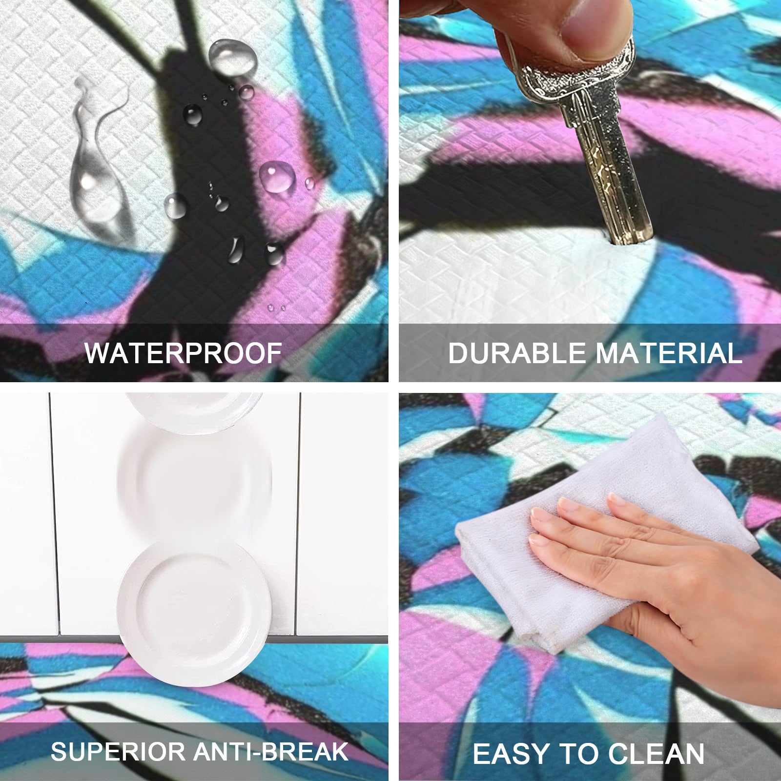 Glow Party PVC Anti-Fatigue Kitchen Mat 71x24inch